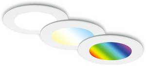 Briloner Leuchten LED Einbauleuchte »3er Set LED Einbauleuchten RGB-CCT, weiß«, 3er Set LED Einbauleuchten, RGB CCT, Einbaustrahler Bad, Bad IP65 