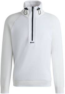 Hugo Boss Pullover verstellbarem Kragen Zartic 50523167 weiß Herren-Strickpullover