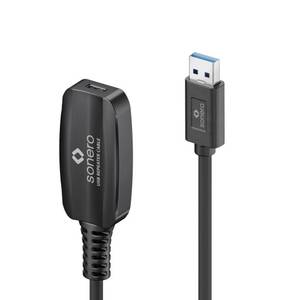 Sonero USB 3.2 Gen1x1 Aktive Verlängerung - A/C schwarz - 5,00m 