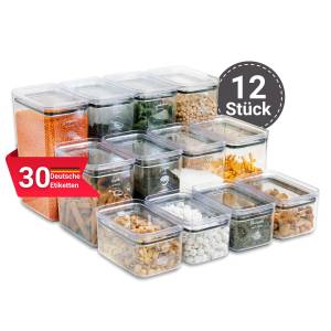 Parpalinam Vorratsdose 12er Set Aufbewahrungsboxen Frischhaltedosen Luftdicht BPA Frei, (12-tlg) 