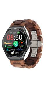 Knauermann Pro 3 (2024) rund Smartwatch, Gesundheitsuhr mit Telefoniefunktion - EKG und SOS Funktion, Gesundheitsfunktionen 