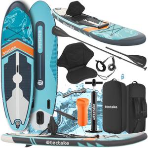 Tectake ® Stand-Up Paddle Board, 2in1, aus Drop-Stitch Material, Belastbarkeit 200 kg, 288 x 77 x 22,5 cm 