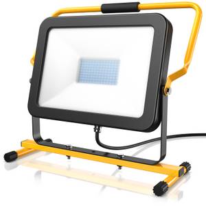 Brandson 100 Watt LED Baustrahler - Arbeitsscheinwerfer - Bauscheinwerfer - 126 SMD LEDs - Standgestell und Tragegriff - 10000 Lumen - 4 m Stromkabel 