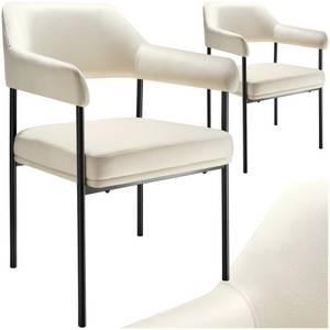 Tectake ® Armlehnstuhl, gepolstert, schlanke, pulverbeschichtete Stahlbeine, 58 x 62 x 85 cm 