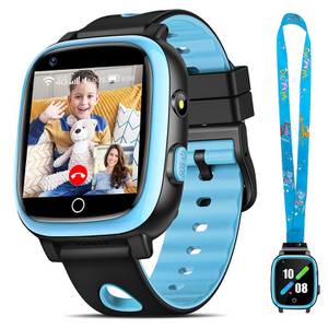 Sanorum 4G Smartwatch kinder mit GPS und Telefonfunktion Smartwatch (3.3 cm/1.3 Zoll, HD Voll Touchscreen) IP68 Kinder Smartwatch, mit Videoanrufen, SOS, WiFi, Musik, Wecker, Schulmodus, Geschenke für Jungen Mädchen, mit Halsseil 