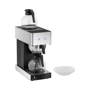 Royal Catering Filterkaffeemaschine Gastro-Kaffeemaschine mit 2 Kannen und Warmhalteplatten 100 Tassen/h 