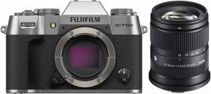 Fujifilm X-T50 it 18-50 mm Sigma silber spiegellose Systemkamera