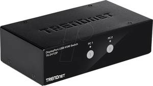 Trendnet TRN TK-241DP - 2-Port KVM Switch, DisplayPort, USB, Audio 