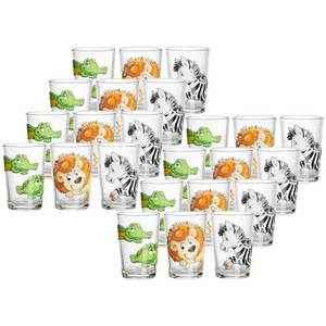 Ritzenhoff & Breker Kinderbecher Happy Zoo Kindergläser 205 ml 24er Set, Glas 