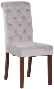 Clp Esszimmerstuhl Lisburn I Samt I Stoff I Polsterstuhl Gesteppt Chesterfield Design... grau, Samt 
