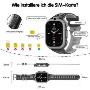 ibettertec Telefon Uhr für Kinder,Anrufe,Nachrichten,SOS-Funktion,GPS Smartwatch (1.85 Zoll) und Schrittzähler 