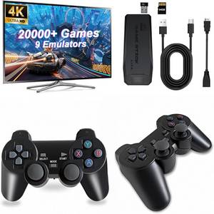 ZREE Retro Konsole,Handheld Retro Game Stick,Spielekonsole Wireless, 20000+ Spielen, 9 Emulatoren, 4K HDMI Ausgang,Plug and Play (64G) 