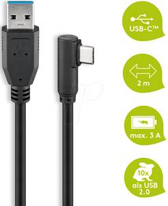 Goobay 66503 - Kabel USB 3.0 Typ-C > Typ-A 3.0 90°, 2,0 m 