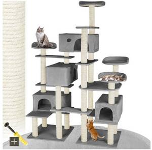 Tectake Entissar 214 cm grey Katzenkratzbaum