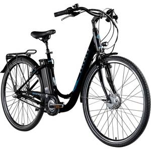 ZÜndapp Zündapp Green 2.7 E Bike Damenfahrrad 28 Zoll 150 - 175 cm mit 3 Gang Nabenschaltung Rücktritt Pedelec Hollandrad Citybike Nabenmotor... 48 cm, schwarz/blau 