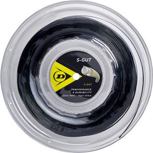 Dunlop Unisex-Adult 624839 Tennis String S-Gut schwarz 200m Rolle Set 132mm 1Stück, One Size Tennissaite