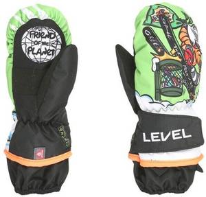 Level Kid's Animal Rec Handschuhe grau lime Skihandschuhe