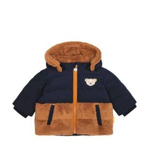 Steiff Jacke Dragon's Fire gesteppt mit Kapuze mit Stehkragen Outdoorjacken dunkelblau Gr. 62 Jungen Kinder 