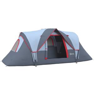 Outsunny Tunnelzelt für 5-6 Personen dunkelgrau/hellgrau 455 x 230 x 180 cm (LxBxH)   Campingzelt Multifunktionszelt Sonnenschutz Zelt 