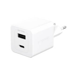 Panzerglass empower by ® Turbo 35W Ladegarät inkl. USB-C + USB-A EU Anschluss Silber Weiß 