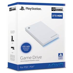  Seagate Game Drive PS4/PS5, 2 TB, tragbare Externe Festplatte, 2.5 Zoll, USB 3.0, weiß, Modellnr.: STLV2000202 