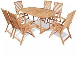 Vidaxl Garten-Essgruppe 7-tlg. Teak (43032) Gartengarnitur