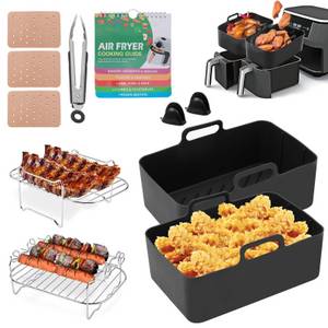 BlingBin Küchenmaschinen Zubehör-Set Luftfritteusen Zubehör Heißluftfritteuse Zubehör für Ninja 9-10.4L XXL, Zubehör für Ninja AF400EU, AF500EU, 9-10.4L XXL Heissluftfritteuse, Ninja Foodi Accessories 