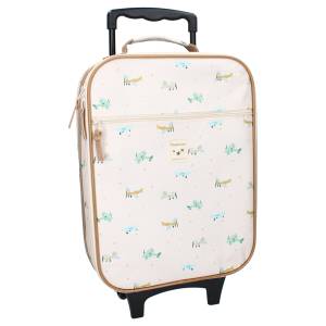COFI 1453 Kidzroom Kindertrolley mit Flugzeug-Print Koffer für Kinder Rollkoffer 