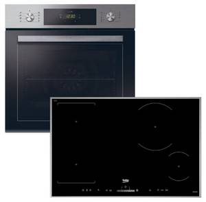 Candy Backofen-Set SmartSteam mit Beko Induktionskochfeld Booster autark 80 cm 