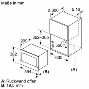 Bosch Einbau-Mikrowelle BFL7221B1 Serie 8, Einbau-Mikrowelle, Schwarz 