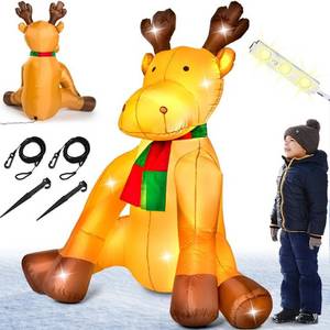 Monzana ® Aufblasbares Rentier 180cm LED Beleuchtet Befestigungsmaterial IP44 Außen Witterungsbeständig Weihnachtsdeko Weihnachtsfigur Christmas Leuchtfigur