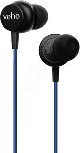 Veho VEP104Z3B - Kopfhörer/Headset, mit Mikrofon, Kabel, blau 