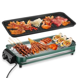 kehot Tischgrill Tischgrill Elektrisch, Barbecue Elektrogrill,57,5 x 22,5cm Grillfläche, 2000,00 W, Smokeless Elektrischer Grill, BBQ Grill für Balkon Indoor Party 