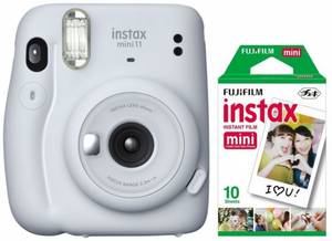 Fujifilm Instax Mini 11 + Instax Mini Film Ice White analoge Sofortbildkamera