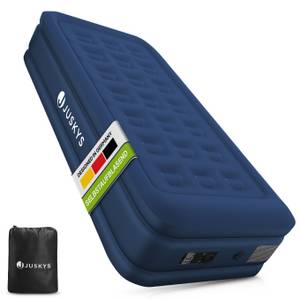 Juskys Luftmatratze Sapri M in Blau - 1 Personen Luftbett selbstaufblasend - integrierter Pumpe 