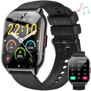 ZEUOPQ Smartwatch Fitness Tracker Uhr für Damen Herren mit Telefonfunktion Smartwatch 2,01 Zoll HD Voll-Touch-Farbdisplay, IP68 wasserdichte Sportuhr, kompatibel mit Android IOS System, Smartwatch mit Anruffunktion, Blutsauerstoff, Blutdruckmessung usw. 