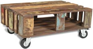 Vidaxl Palettentisch 4 Rollen Recyceltes Holz (240949) Couchtisch