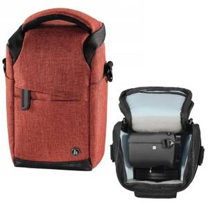 Hama Kameratasche Kamera-Tasche Rot Foto-Tasche Universal, Case Schultergurt Tragegriff Zubehör-Fächer Digitalkamera Systemkamera Kamera-Gürteltasche