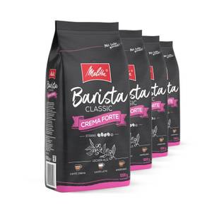 Melitta Wiederbefüllbare Espresso-Kapsel  Barista Classic Crema, Ganze Kaffee-Bohnen 1kg, Crema-Forte-1 kg -(4er Pack) 