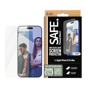 SAFE by PanzerGlass Displayschutzglas »Anti-Blue Light Screen Protection«, für Apple iPhone 16 Pro Max, (1 St.), Displayschutzfolie, Schutzfolie, Bildschirmschutz, kratz- & stoßfest 