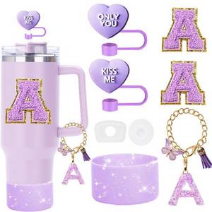 RWEUOQ Tumbler-Glas Tumbler-Glas Stanley Cup Zubehör Set Silikon Stiefel Strohhalm 1,2 l, Schlüsselanhänger Stroh-Ornamente Stanley-Charms für Stanley Cup 