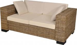 Vidaxl 2-Sitzer Sofa Set Echtes Rattan (243245) Einzelsofa