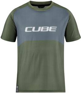 Cube Vertex Rookie TM Fahrrad Trikot kurz olive grün/grau (2023) Radtrikot kurzarm