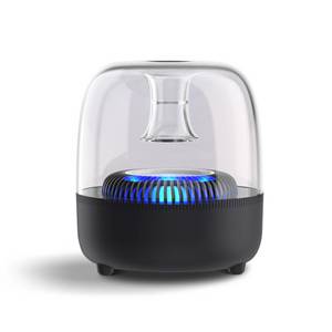 ZEUOPQ 360°LED Licht Transparentes Abgedeckt Lautsprecher Bluetooth-Lautsprecher 360°-Surround-Sound, Integriertes Lautsprecher (Bluetooth, Acryl, Eingebautes Mikrofon, FM-Radio) 