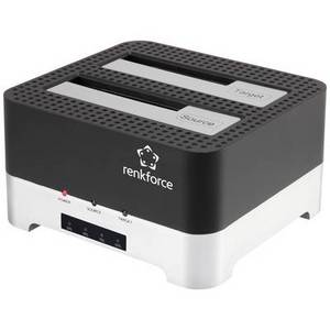 Renkforce RF-DOCKING-02 SATA USB 3.2 Gen 1 (USB 3.0) Festplatten-Kopierstation mit Clone-Funktion 