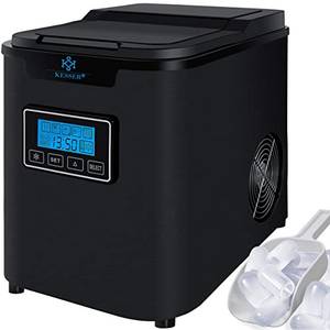  KESSER® Eiswürfelbereiter | Eiswürfelmaschine Edelstahl | 150W Ice Maker | 12 kg 24 h | 3 Würfelgrößen | Zubereitung in 7 min | 2,2 Liter Wassertank | Timer | LCD-Display | Selbstreinigungsfunktion 