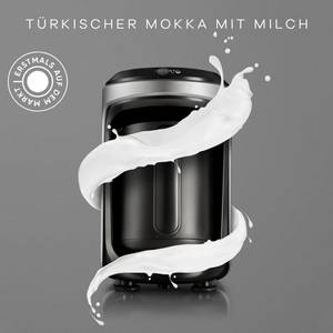 Karaca Espressomaschine  Hatır Hups Türkische Kaffeemaschine, Anthrazit, Milcherhitzung Maschine, Mokkamaschine für türkischen Mokka mit Milch,Heisse Schokolade, Instantkaffee mit Milch, Milch erwarmen 