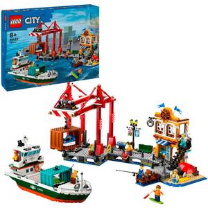 Lego 60422 City Hafen mit Frachtschiff, Konstruktionsspielzeug 