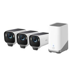 Eufy Cam S3 Pro Starter-Set 3+1 - 3er-Kameraset mit HomeBase 3 - Weiß 