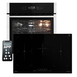 KKT KOLBE Backofen-Set Backofen und Induktionskochfeld SET8313HCIH77FZ, mit Teleskopauszug, DampfClean, 60cm / Herdset / Heißluft / Grill-/Brat-System / WIFI 